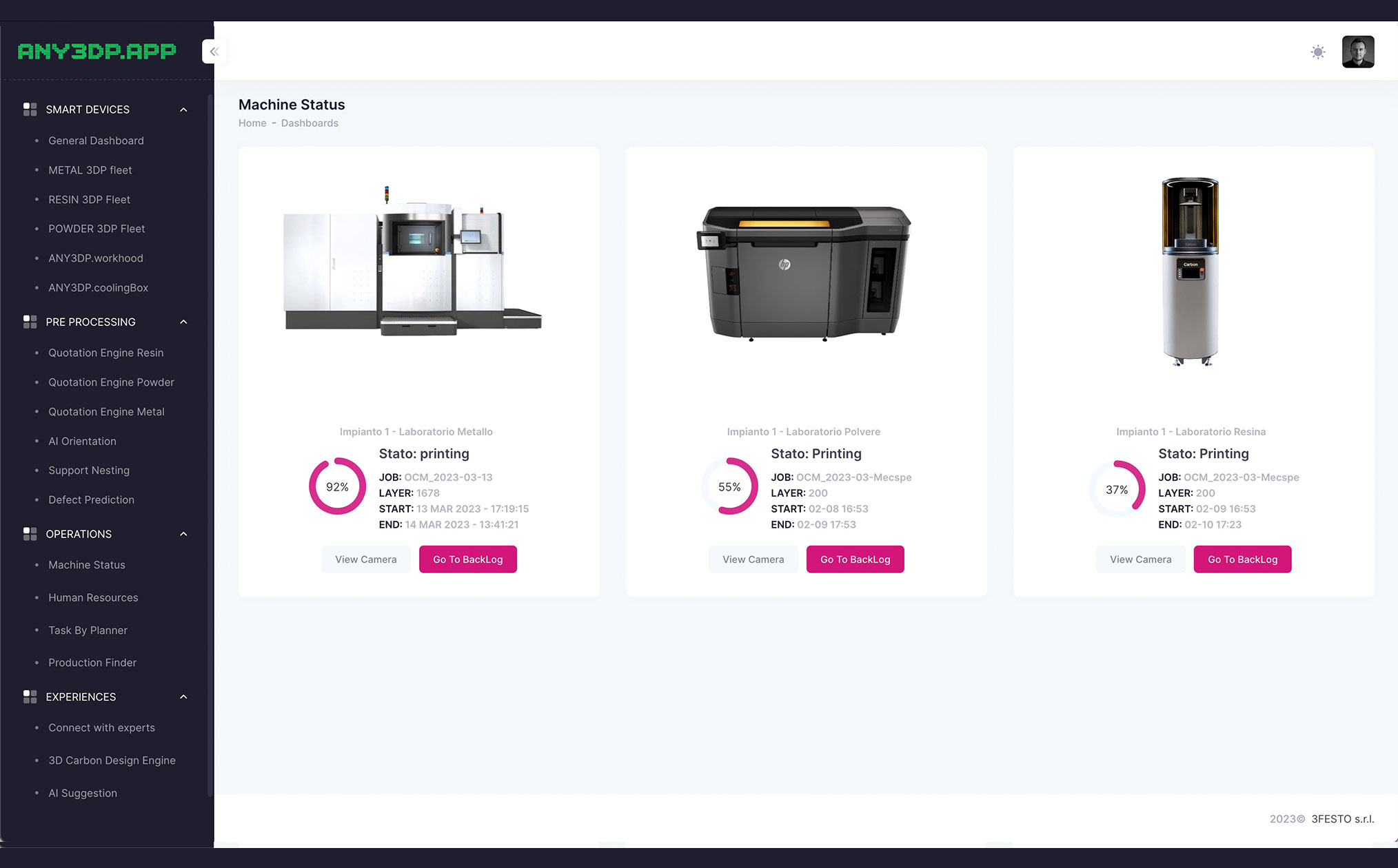 Machine Status ANY3DP